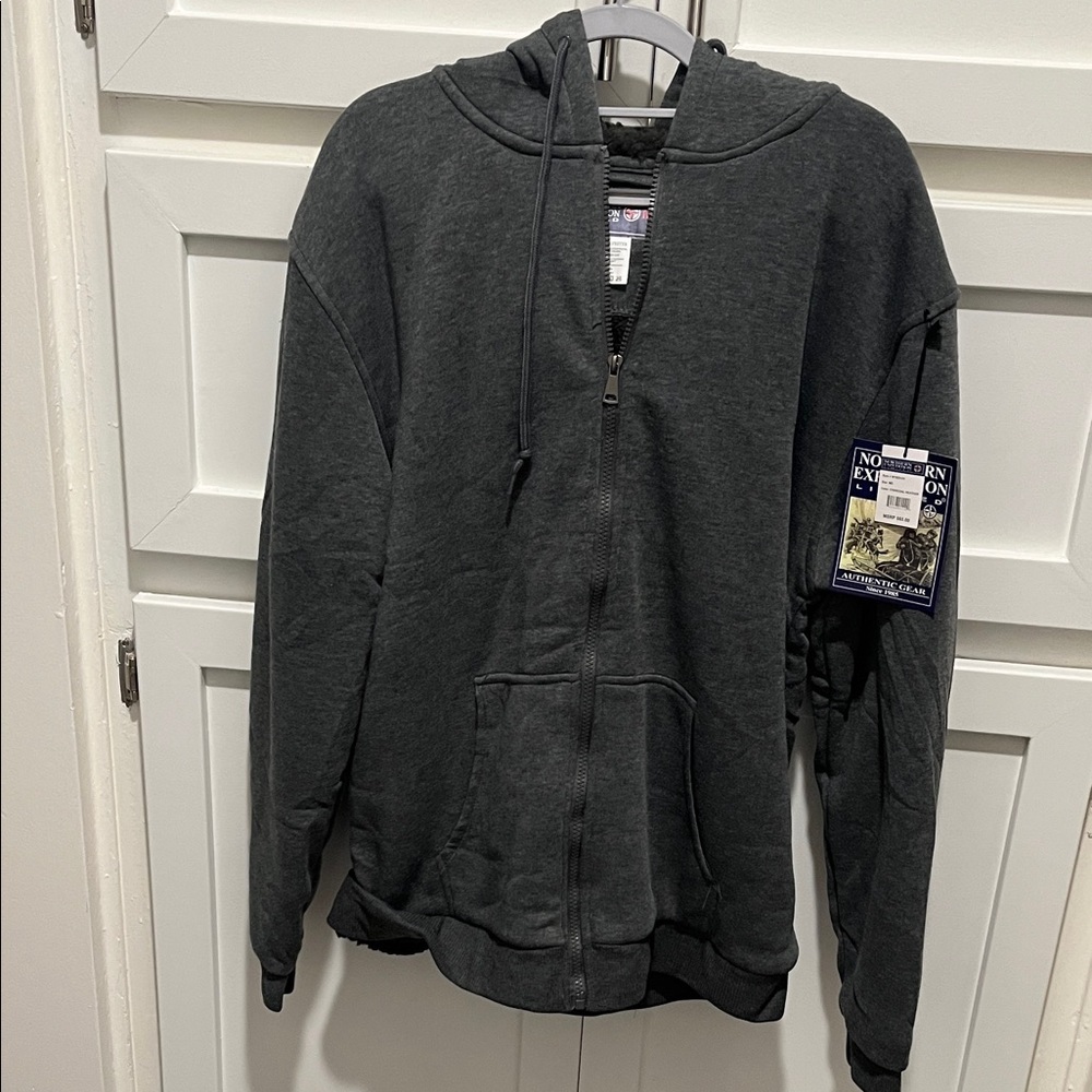 Northern Expedition Gray Zip-Up Hoodie